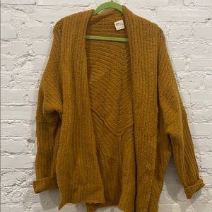Anthropologie wool/alpaca blend mustard cardigan